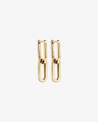 Paperclip Huggie Drop Earrings in 10kt Yellow Gold