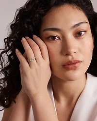 Bague Signature Connect Linéaire avec Diamant en Or Jaune 10 carats