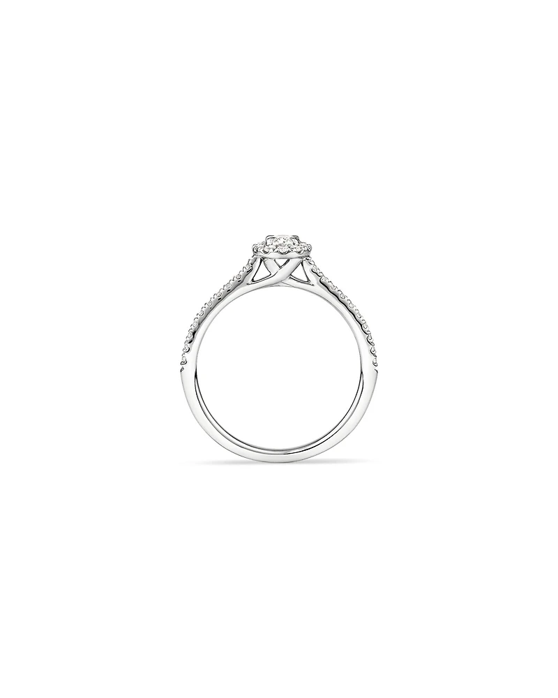 Oval Halo Ring with 0.50 Carat TW of Diamonds in 14kt White Gold
