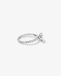 1.81 Carat TW Round Brilliant Lab-Grown Diamond Side Accent Engagement Ring in 14kt White Gold