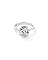 1.46 Carat TW Oval Cut Laboratory-Grown Diamond Halo Engagement Ring in 14kt Rose and White Gold