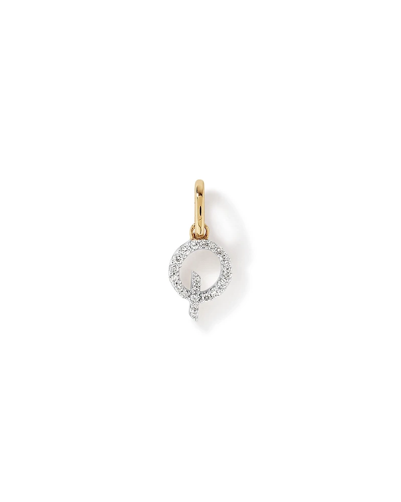 Diamond Letter Q Initial Pendant in 10kt Yellow Gold