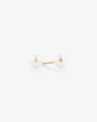 Stud Earrings with 4mm Round Cultured Freshwater Pearl in 10kt Yellow Gold