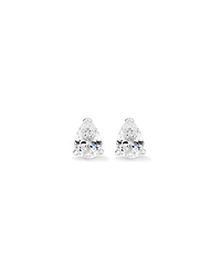 Pear Shape Cubic Zirconia Stud Earrings in Sterling Silver
