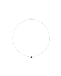 Sapphire & Diamond Dot Dash Rondell Pendant with 0.21 Carat TW in 10kt White Gold