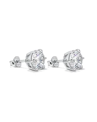 9.5mm Round Brilliant Cubic Zirconia Stud Earrings in Sterling Silver