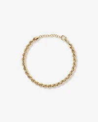 Bracelet corde semi-massif 19 cm (7.5") en or jaune 10 carats