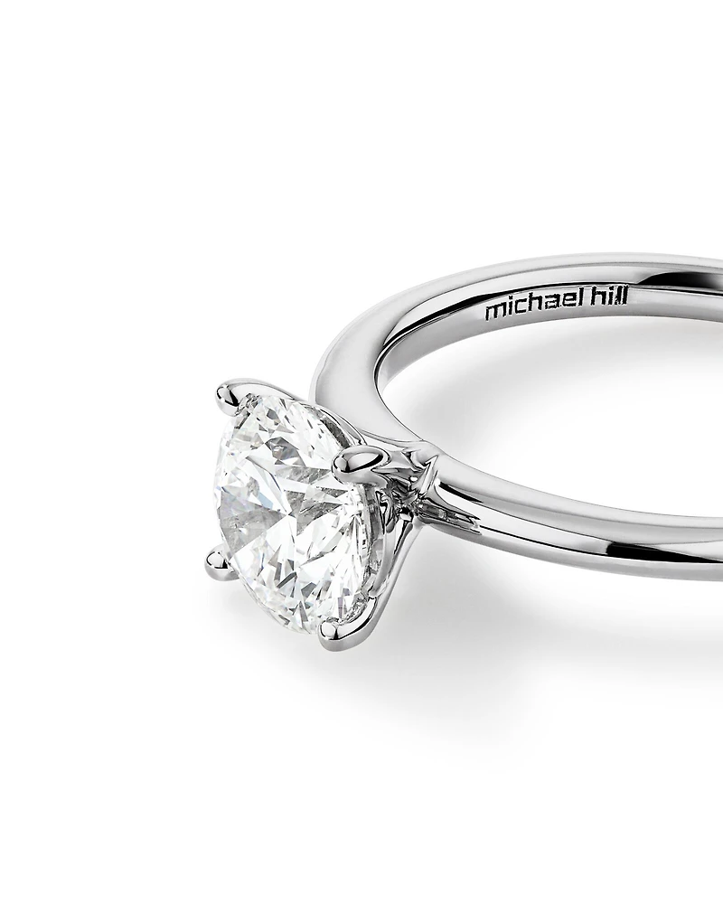 Solitaire Engagement Ring with 1.25 Carat TW of Laboratory-Grown Diamond in 18kt White Gold