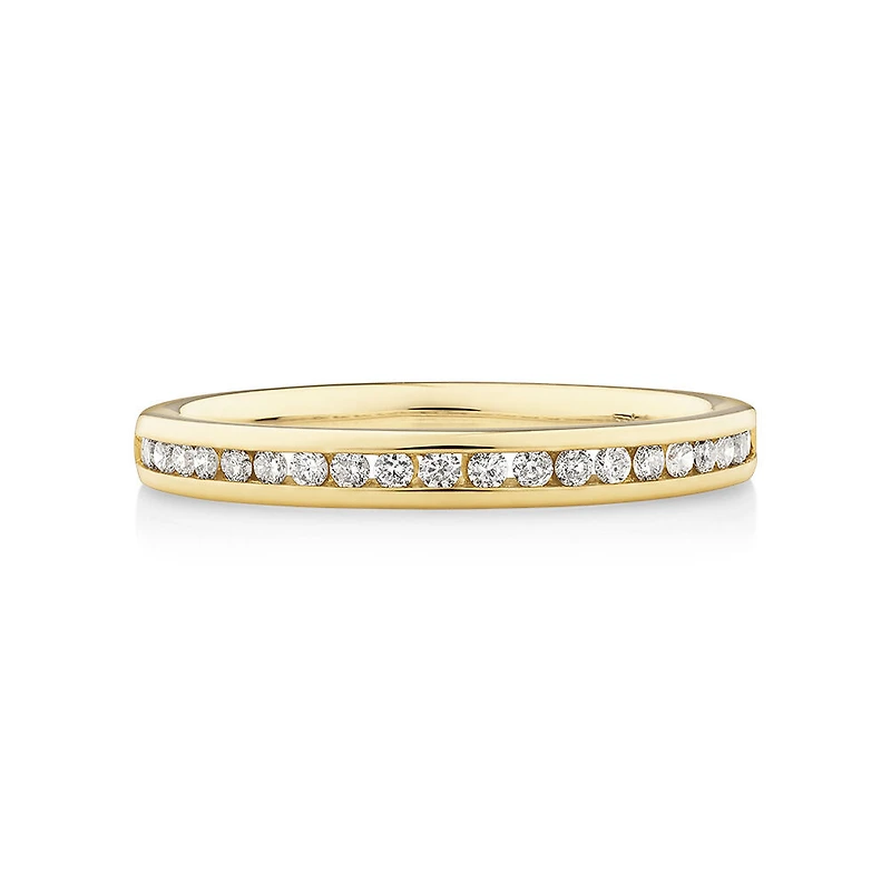 Wedding Band with Carat TW of Diamonds in 14kt Yellow Gold