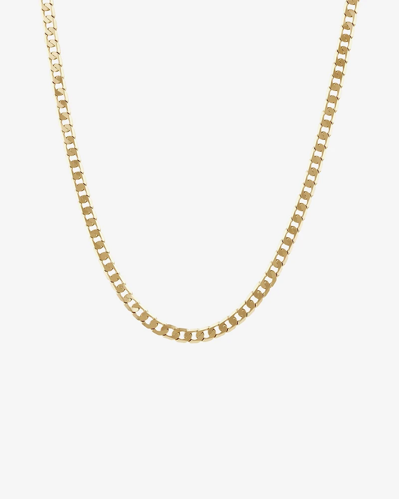 55cm (22") 4.5mm-5mm Width Curb Chain in 10kt Yellow Gold
