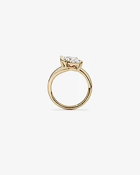 2.00 Carat TW East West Marquise Cut Laboratory-Grown Diamond Double Band Engagement Ring in 14kt Yellow Gold