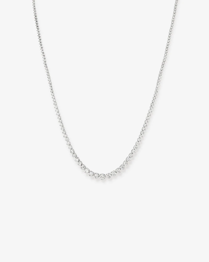 10.00 Carat TW Graduated Diamond Riviera Tennis Necklace in 18kt White Gold