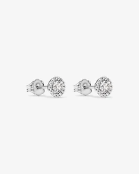 0.44 Carat TW Round Diamond Halo Stud Earrings in 10kt White Gold