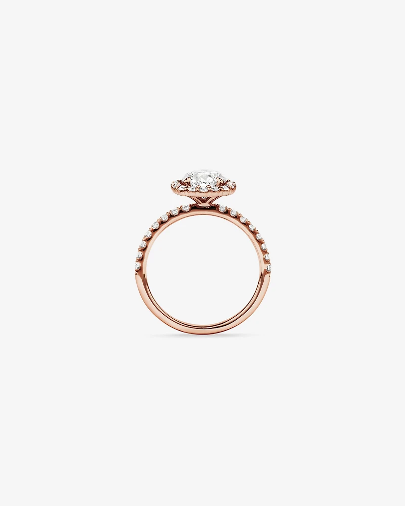 1.79 Carat TW Round Brilliant Laboratory-Grown Diamond Halo Engagemet Ring in 14kt White Gold