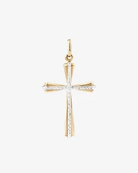 Cross Pendant in 10kt Yellow & White Gold