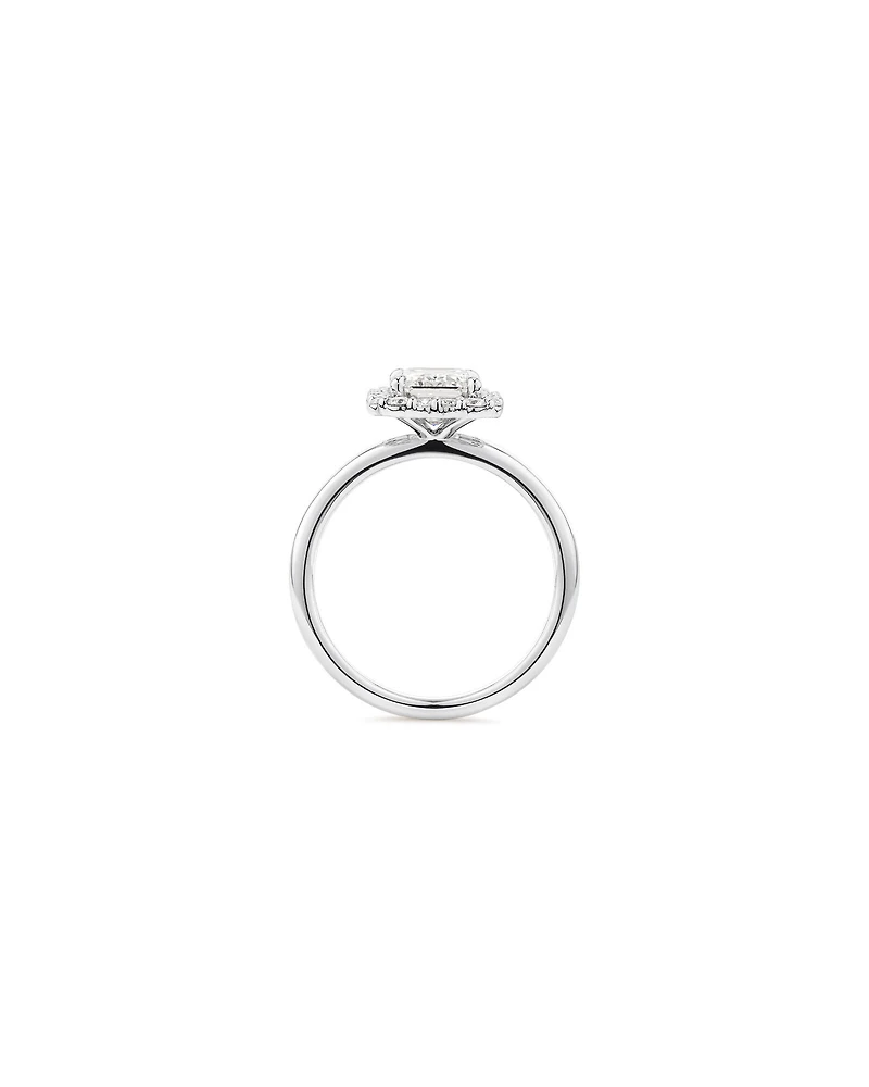 Carat TW Emerald Cut Laboratory-Grown Diamond Halo Engagement Ring in 14kt Yellow and White Gold