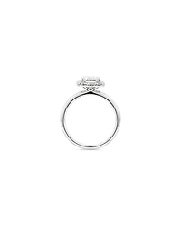 Carat TW Emerald Cut Laboratory-Grown Diamond Halo Engagement Ring in 14kt Yellow and White Gold