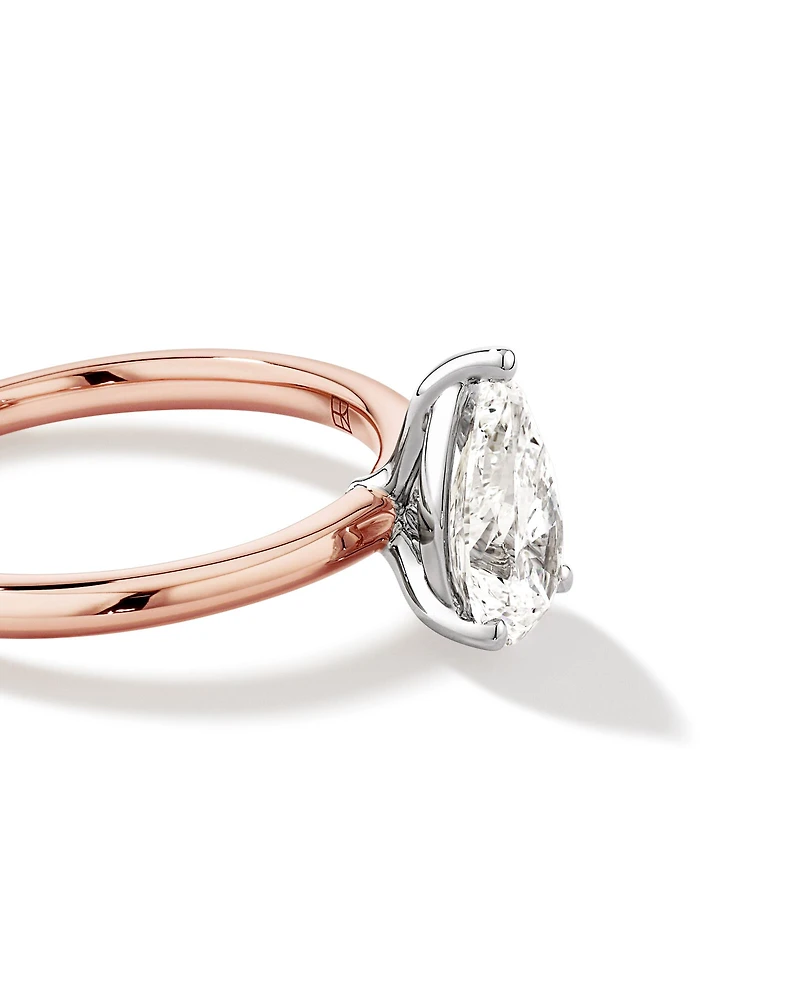 1.25 Carat TW Pear Laboratory-Grown Diamond Solitaire Engagement ring in 14kt Yellow and White Gold