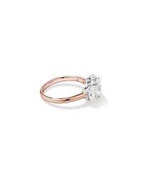 2 Carat Three Stone Oval Laboratory-Grown Diamond Engagement Ring In 14kt White Gold
