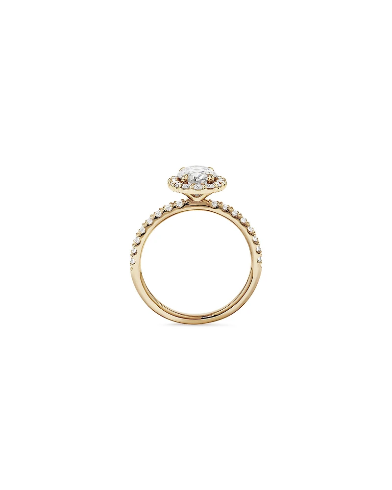 1.78 Carat TW Oval Laboratory-Grown Diamond Halo Engagement Ring in 14kt White Gold