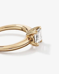 2.00 Carat TW Emerald Cut Laboratory-Grown Diamond Offset East West Engagement Ring in 14kt Yellow Gold