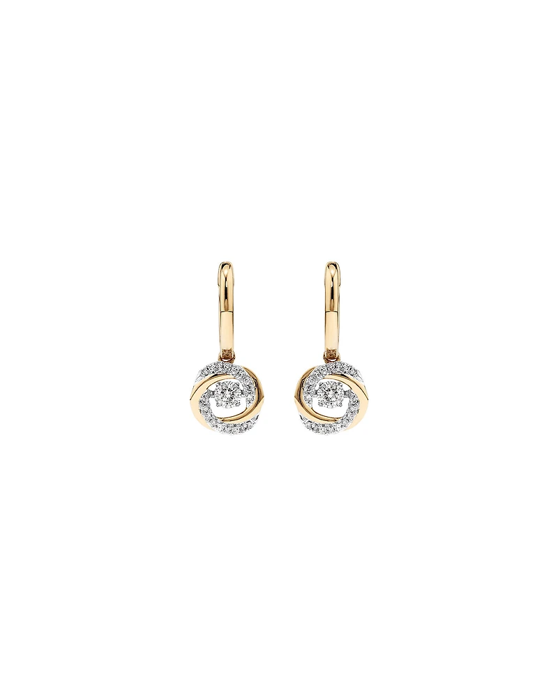 0.35 Carat TW Diamond Everlight Swirl Drop Huggie Earrings in 10kt Yellow Gold