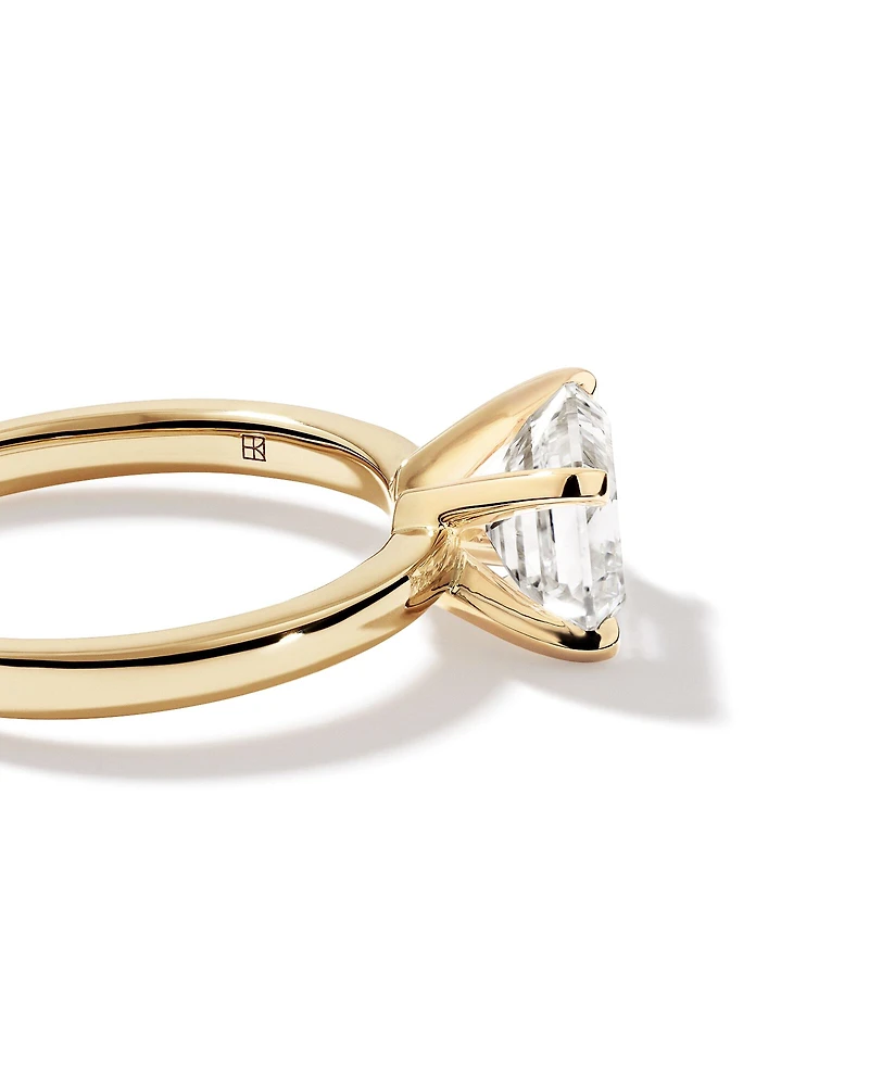 2.00 Carat TW East West Emerald Cut Lab-Grown Diamond Solitaire Engagement Ring in 14kt Yellow Gold