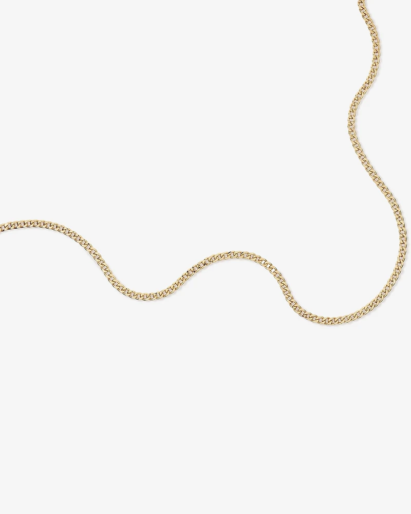 55cm (22") 5.5mm Width Semi Solid Diamond Cut Curb Chain in 10kt Yellow Gold