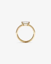 1.88 Carat TW East West Emerald Cut Lab-Grown Diamond Double Band Engagement Ring in 14kt Yellow Gold