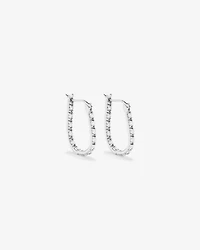 Pavé Cubic Zirconia Horseshoe Hoop Earrings in Sterling Silver