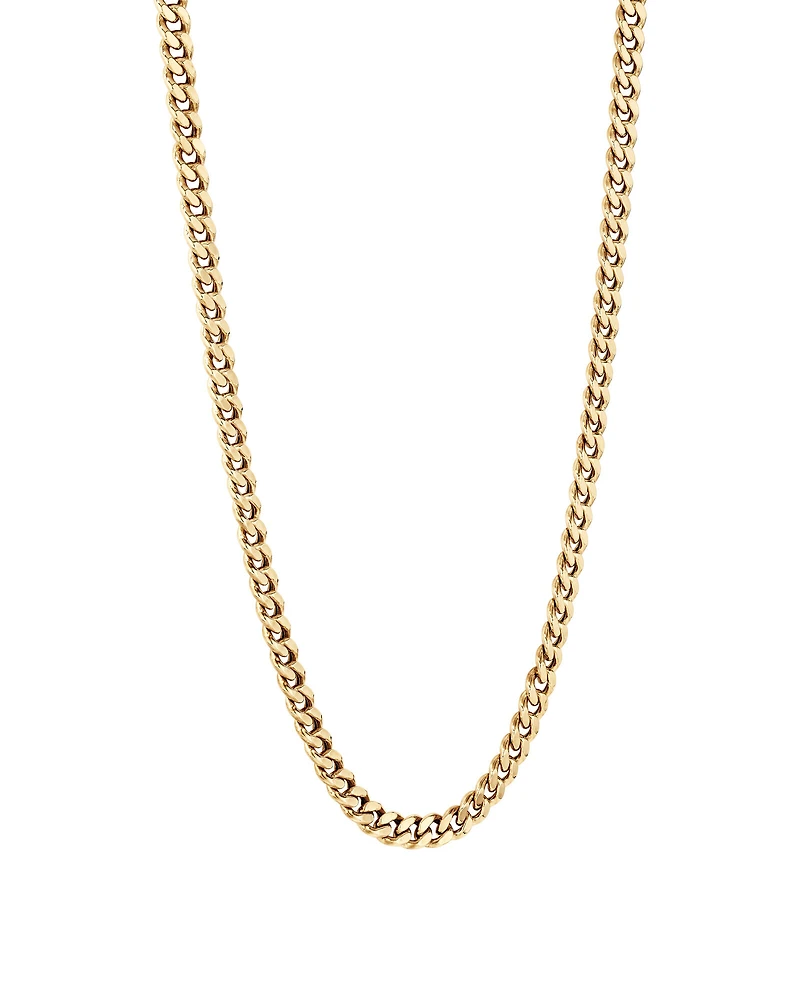 55cm (22") 9mm Width Semi Solid Diamond Cut Curb Chain in 10kt Yellow Gold