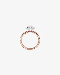 1.78 Carat TW Oval Laboratory-Grown Diamond Halo Engagement Ring in 14kt White Gold