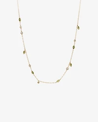 Necklace with Green Tourmaline & 0.14 Carat TW of Diamonds in 10kt Yellow Gold