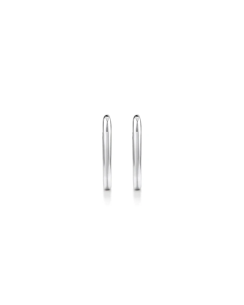 Huggie Paperclip Earrings in Silver