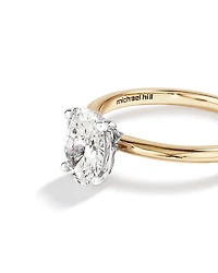 Carat TW Oval Laboratory-Grown Diamond Solitaire Engagement Ring in 14kt White Gold