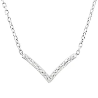 Chevron Necklace with 0.05 Carat TW Diamonds in Sterling Silver