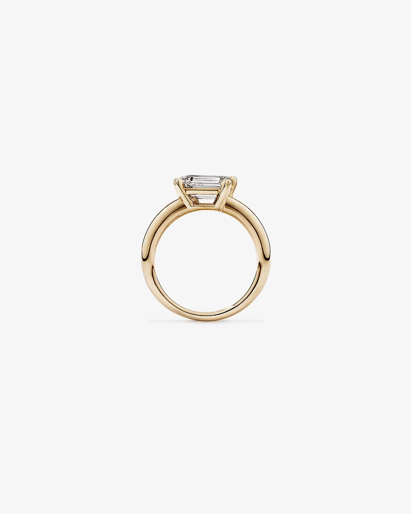2.00 Carat TW Emerald Cut Laboratory-Grown Diamond Offset East West Engagement Ring in 14kt Yellow Gold