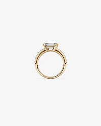 2.00 Carat TW Emerald Cut Laboratory-Grown Diamond Offset East West Engagement Ring in 14kt Yellow Gold