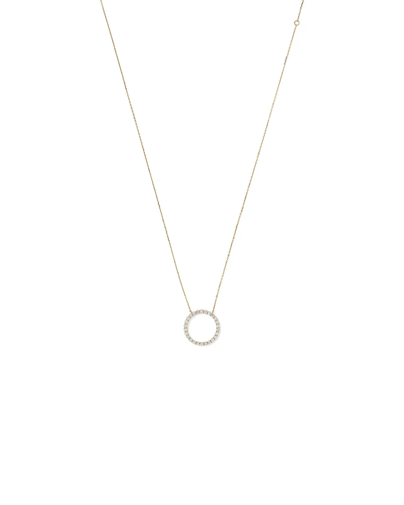 0.85 Carat TW Laboratory-Grown Diamond Circle Necklace in 10kt Yellow Gold