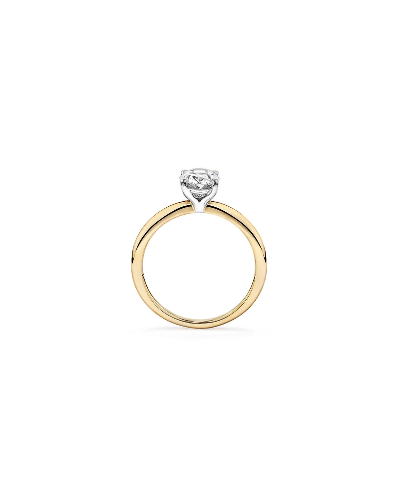 Carat TW Oval Laboratory-Grown Diamond Solitaire Engagement Ring in 14kt White Gold