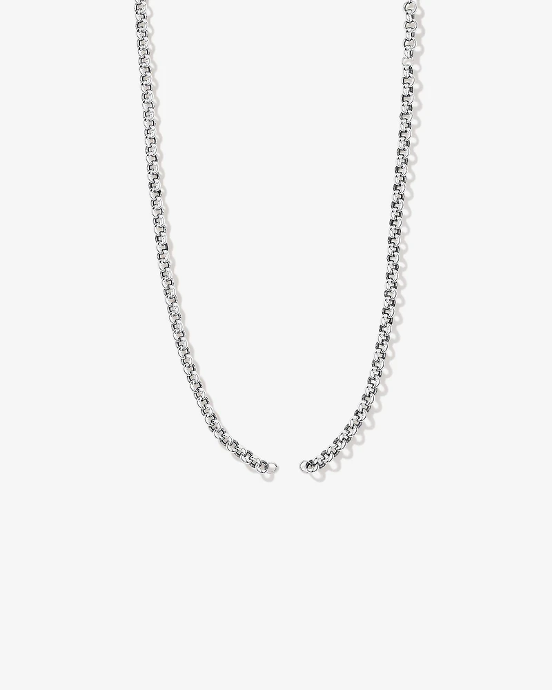 Grande chaîne à pendentif ouvert Belcher de 60 cm (24") en argent sterling