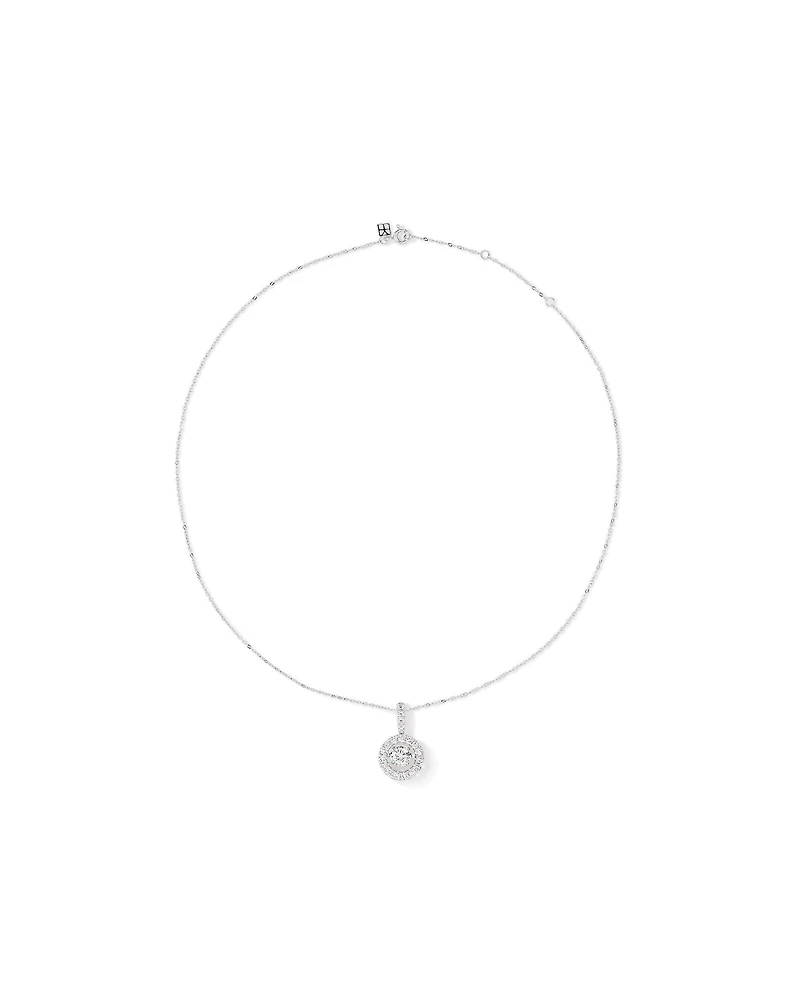 1.50 Carat TW Diamond Halo Everlight Pendant in 10kt White Gold