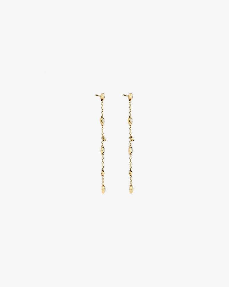 Drop Earrings with Opal & 0.15 Carat TW of Diamonds in 10kt Yellow Gold