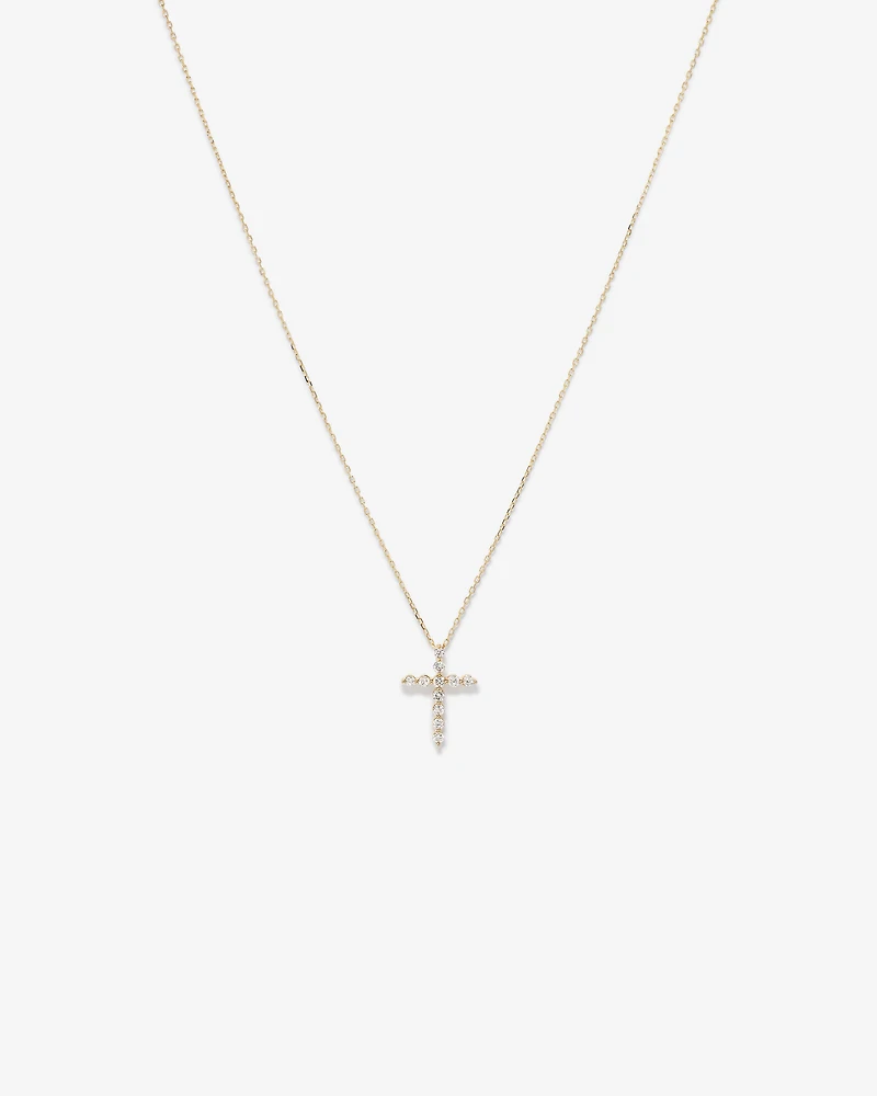 0.25 Carat TW Diamond Cross Pendant in 10kt Yellow Gold