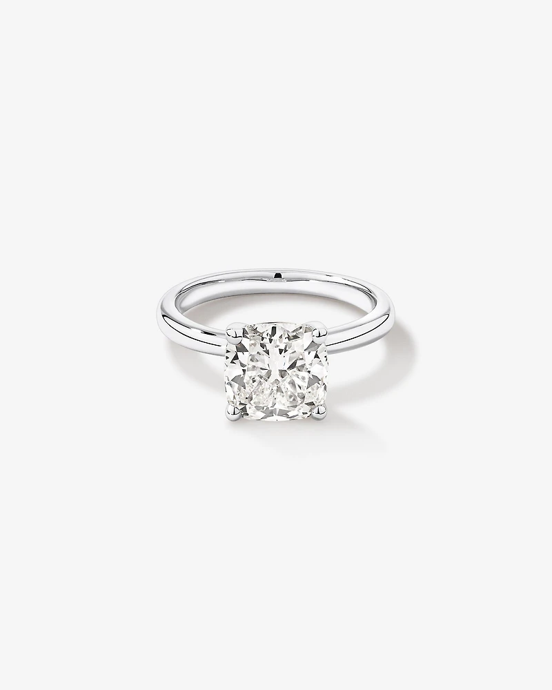 3.00 Carat TW Cushion Cut Laboratory-Grown Diamond Solitaire Engagement Ring in Platinum