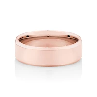 7mm Flat Bevelled Wedding Band in 10kt White Gold