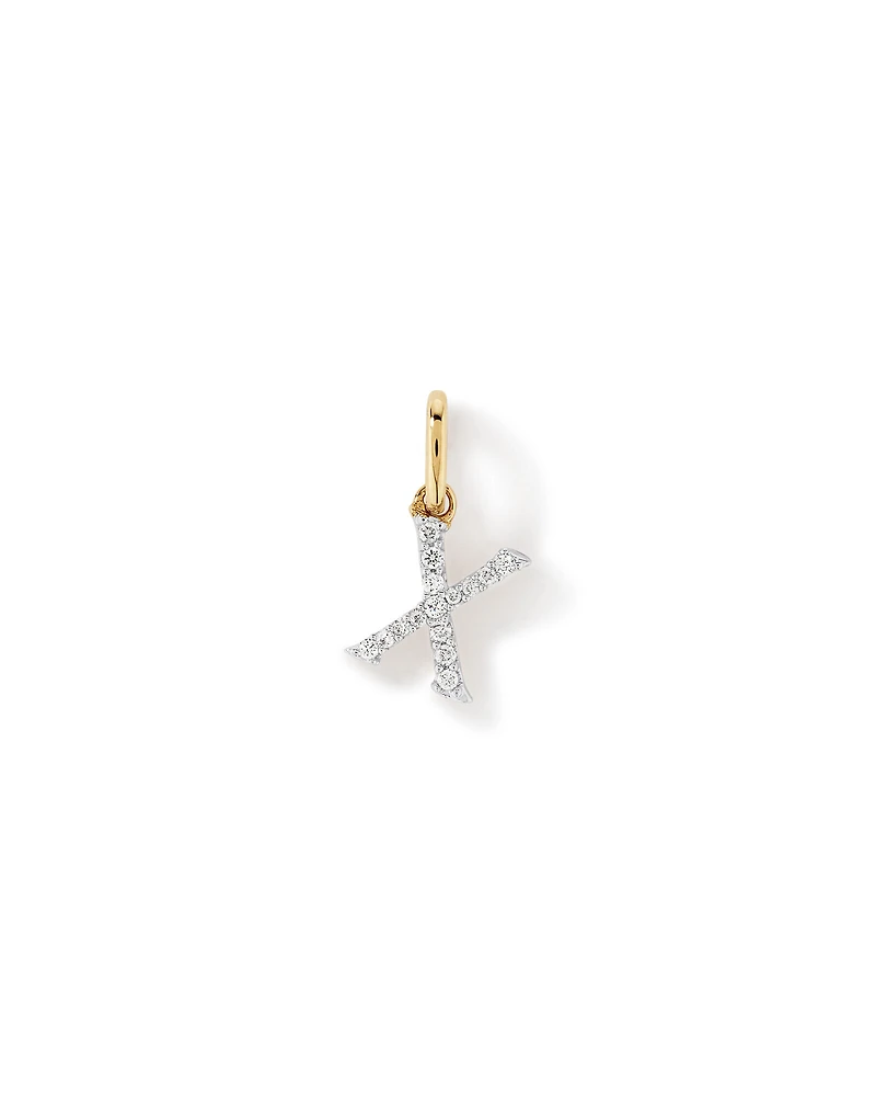 Pendentif Lettre X Initiale Diamant en or jaune 10 carats