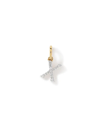 Pendentif Lettre X Initiale Diamant en or jaune 10 carats