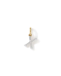 Pendentif Lettre X Initiale Diamant en or jaune 10 carats