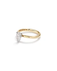 Bague de fiançailles solitaire diamant taille poire certifié TW de 0,70 carat en or jaune et blanc 18 carats
